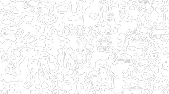 Abstract Flowing Topographic Contour Lines Animation on Black Background with Alpha Channel | Seamless Terrain Elevation Map Loop