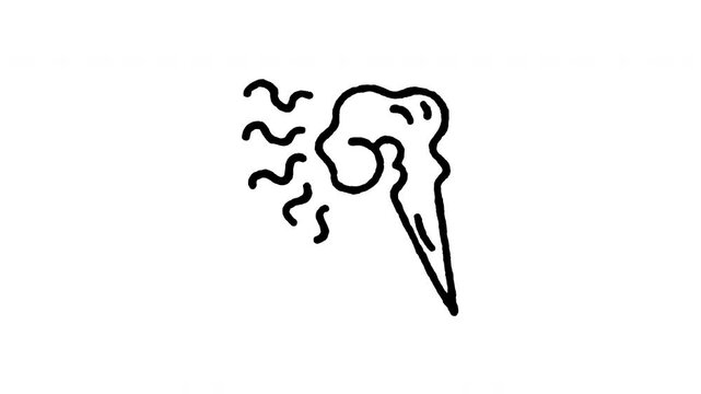 Animated doodle magic wand casting spell icon. 4K frame by frame line art on black and green screen chroma key background for wizard wand sparkle, witch magic cast, fantasy sorcery, and trick edits.