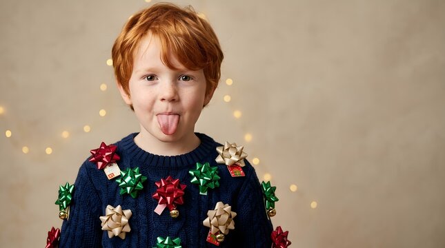 Portrait of a happy person holding Christmas gifts with a dynamic pose