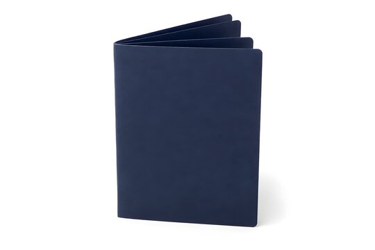 Origami Passport Booklet Folded from Navy Paper Isolated on White Background