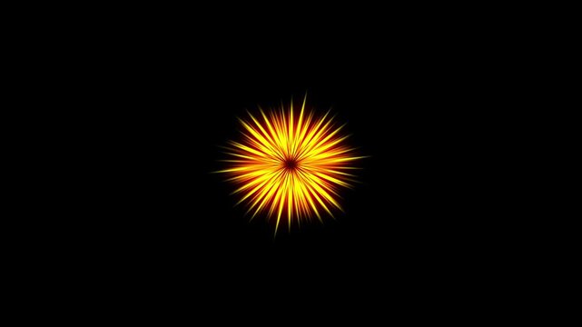 Shockwave VFX depicting a golden orange sunburst light effect suitable for motion graphics, video editing, and sci-fi fantasy themed projects.