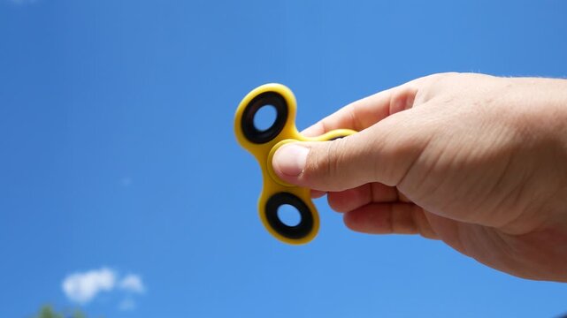 Colorful Fidget Spinner Animation Loop for Stress Relief Concept