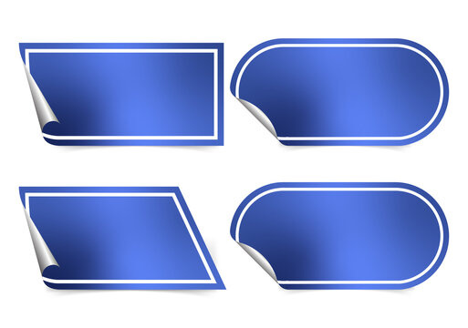 Blue sticker templates for web design transparent background