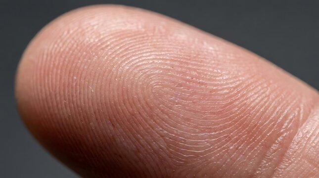 Macro view of detailed human fingerprint