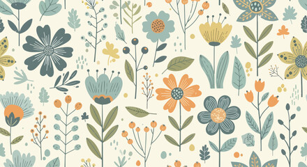 Beautiful Scandinavian style small flower pattern background © Lola
