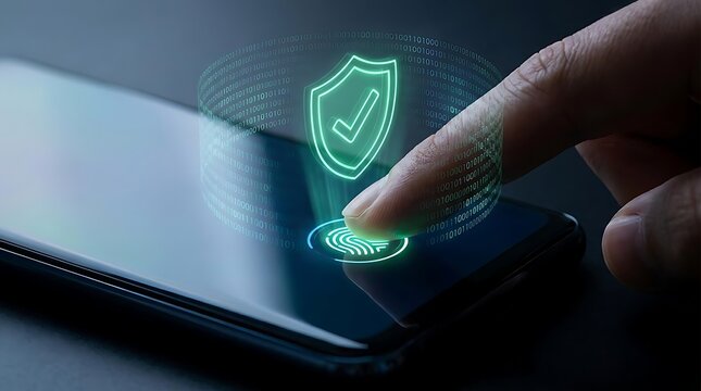 Digital fingerprint security on smartphone screen