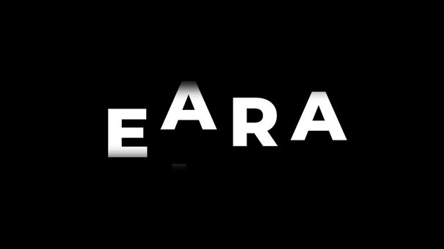 Fake to real word transition kinetic typography animation. Spinning letters motion graphics on black background. Truth and authenticity concept. Minimalist rolling text effect.