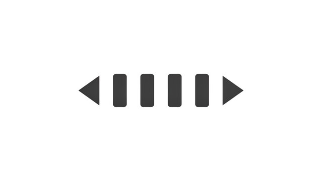Abstract directional arrow graphic with segmented bar in flat design style on white
