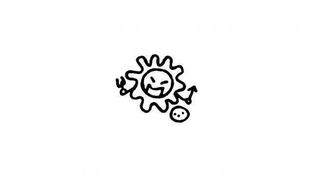 Hand drawn 4K virus attacking cell character doodle animation with boiling line motion. Frame by frame outline on black and green screen backgrounds, perfect for infection, immune defense.