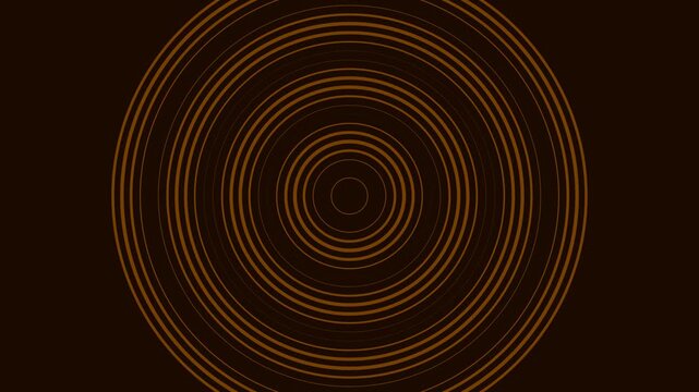 Abstract bronze concentric circles pattern on a dark background with symmetrical geometric design