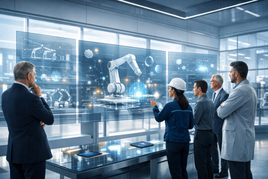 Smart Manufacturing Decision Room with AI Production Intelligence and Leadership