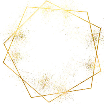 Elegant gold sparkle.Gold Line. Foil Frame Gold stroke . Gold geometric classic illustrations and ornaments for vignettes, wedding invitation, certificate, poster and border on transparent background.