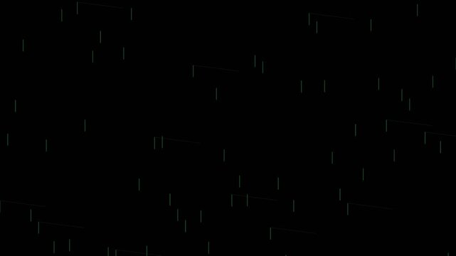 Abstract digital rain connections with green data lines flickering on a dark background