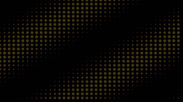 Abstract golden particle heatmap with diagonal patterns moving across a dark background