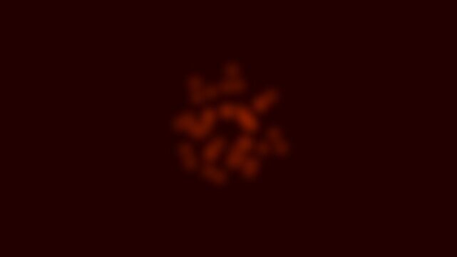 Abstract red glowing magma blooms pulsing on a dark background with soft bokeh effect