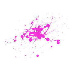 Naklejka premium Pink paint splatter on white background. Vibrant ink splash element for creative design.