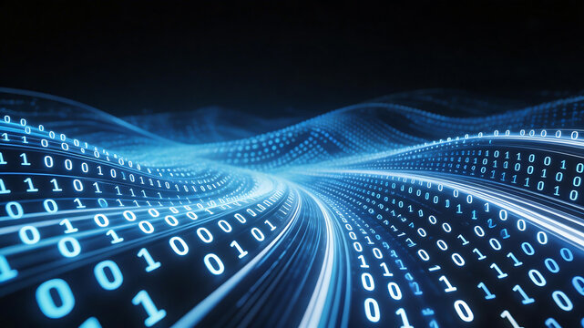 Binary code digital wave
