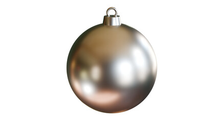 Silver christmas ball decoration hanging, realistic 3d rendering illustration for holiday greeting card design. © MSTPINZIRA