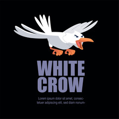 Obraz premium White crow bird logo design template