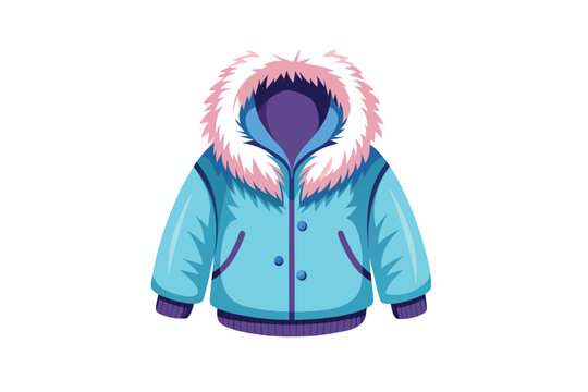 Winter parka jacket vector illustration isolated on white background