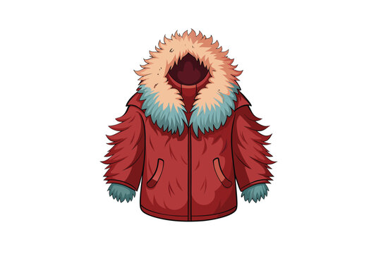 Winter parka jacket vector illustration isolated on white background