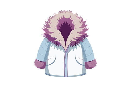 Winter parka jacket vector illustration isolated on white background