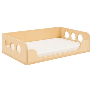 Minimal Wooden Daybed With Round Cutout Side Panels