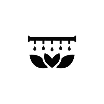 Drip irrigation system watering plants vector icon