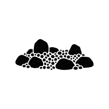 Vector illustration of pile of rocks and drainage gravel
