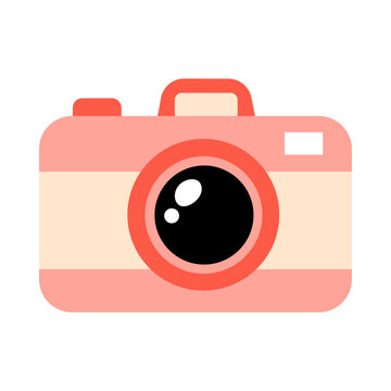 Cute Retro Camera Flat Doodle Icon for Photography Travel Memories Social Media Scrapbook and Creative Illustration