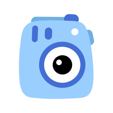 Cute Instant Camera Flat Doodle Icon for Photography Travel Memories Scrapbook Social Media and Creative Illustration