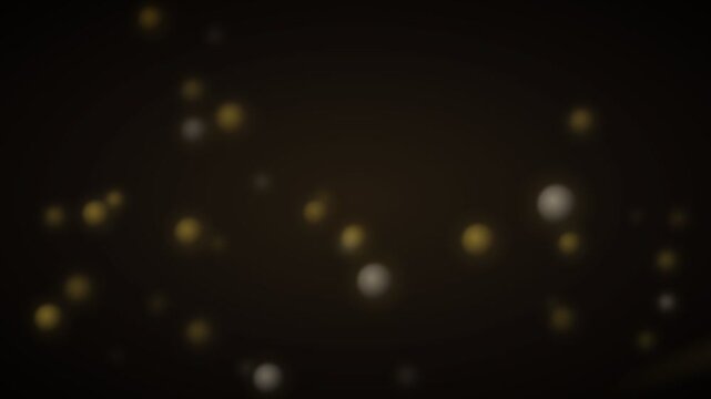 Golden Bokeh Orbs on Dark Brown Background with Diagonal Light Streak
