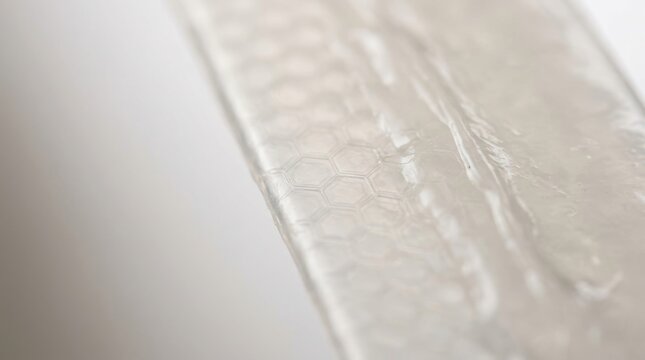 Close up view of a translucent material with a hexagonal geometric pattern Healthy lifestyle