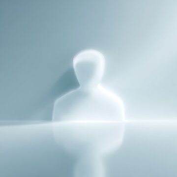 minimal translucent glass user avatar icon digital profile symbol