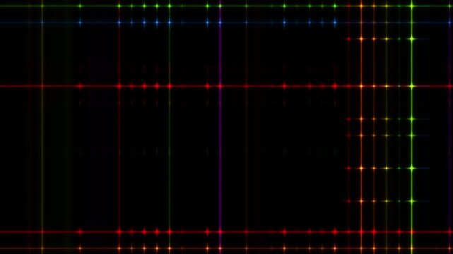 Abstract colorful neon glowing laser grid pattern on black futuristic background. Technology motion design. Seamless loop. Video animation Ultra HD 4K 3840x2160