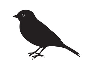 Fototapeta premium Sparrow Silhouette Black Vector Illustration Small Bird Standing Profile