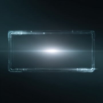 gaming hologram frame interface element isolated transparent background futuristic ui overlay