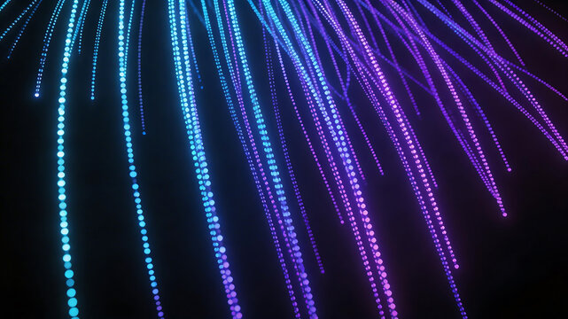 Abstract glowing lines and dots