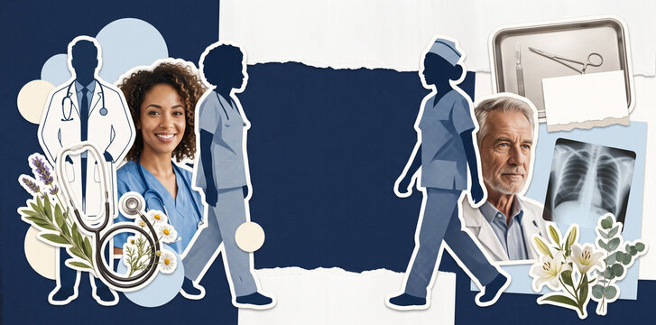 Doctors&rsquo; Day Healthcare Team Collage with Female and Senior Physicians for Medical Appreciation Campaigns