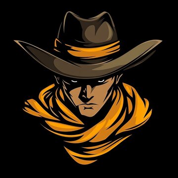 Cowboy outlaw head logo icon design