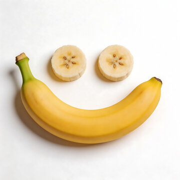 Banana arranged as a smiley face