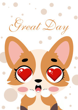 Cute baby animal greeting card collection set with adorable pet characters funny eyes heart love quote for kids nursery print poster graphics design