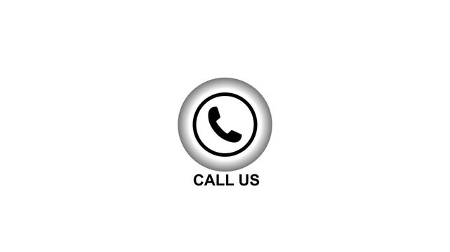 Call us button animation with telephone for business contact and customer support communication telephone contact us