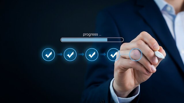 Business Workflow Progress Tracking with Digital Checklist and Project Management Process Automation