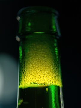 Macro of beer bottle 