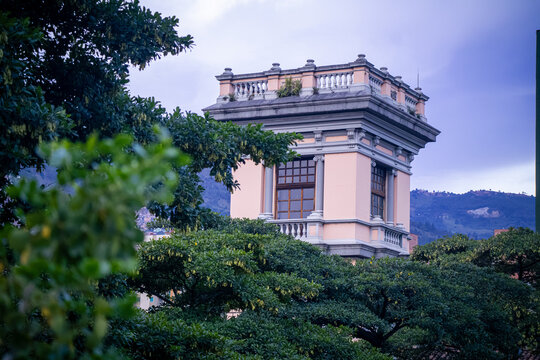 old building in the park in Medellin