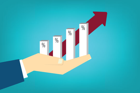 Business Strategy Planning with Financial Growth Bar Chart Illustration