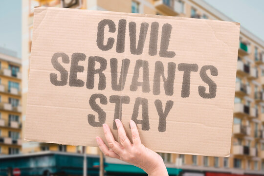 "Civil Servants Stay" Highlight the role of public administration during war. PUBLIC. ADMINISTRATION. CONTINUITY. SERVICE. DEDICATION.