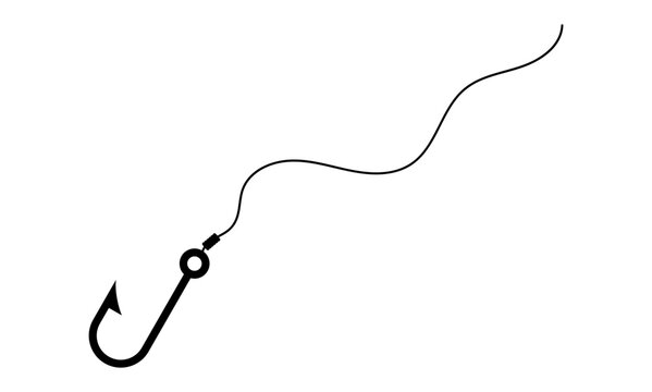 Fishing hook icon with curved line