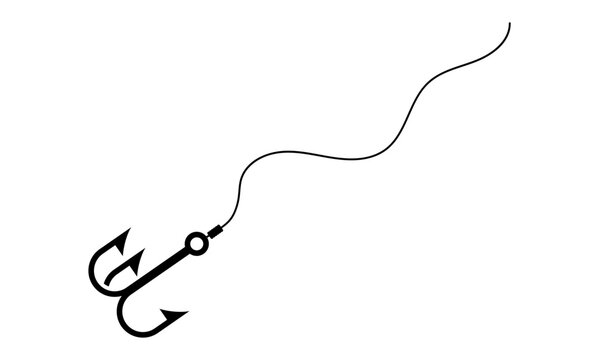 Fishing hook icon with curved line